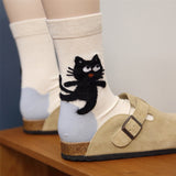 Meias Casuais com Estampa de Gato