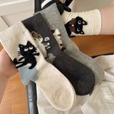 Meias Casuais com Estampa de Gato