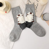 Meias Casuais com Estampa de Gato