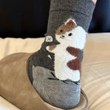 Meias Casuais com Estampa de Gato