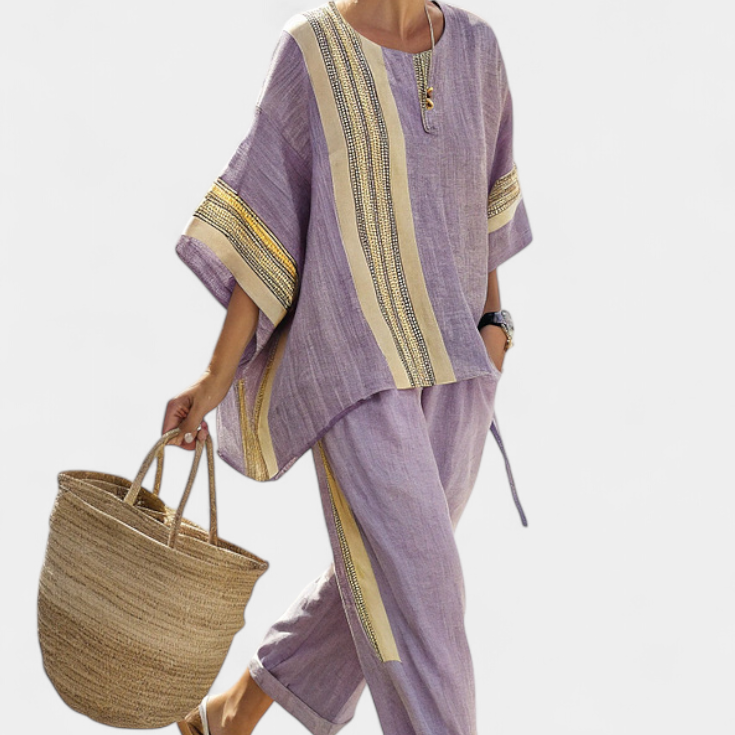 Lorena - Boho Linen and Bamboo Set