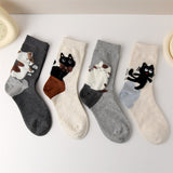 Meias Casuais com Estampa de Gato