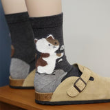 Meias Casuais com Estampa de Gato