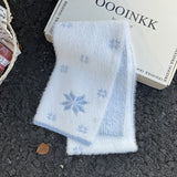 Cachecol Aconchegante com Estampa de Flocos de Neve