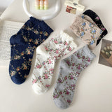 Meias Vintage Estampadas com Flores