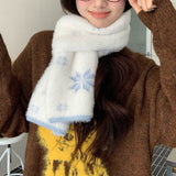 Cachecol Aconchegante com Estampa de Flocos de Neve