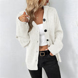 Casual Cardigan de Tricô com Capuz