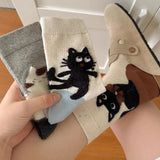Meias Casuais com Estampa de Gato