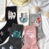 Meias de Gato com Estampa de Desenho Animado