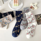 Meias Vintage Estampadas com Flores