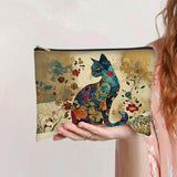 Bolsa Vintage com Estampa de Gato