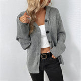 Casual Cardigan de Tricô com Capuz