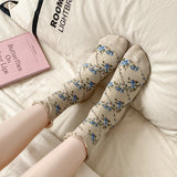 Meias Vintage Estampadas com Flores