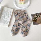 Meias Vintage Estampadas com Flores