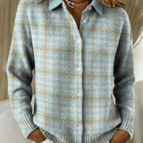 Clara | Cardigan Quadriculado em Azul Céu