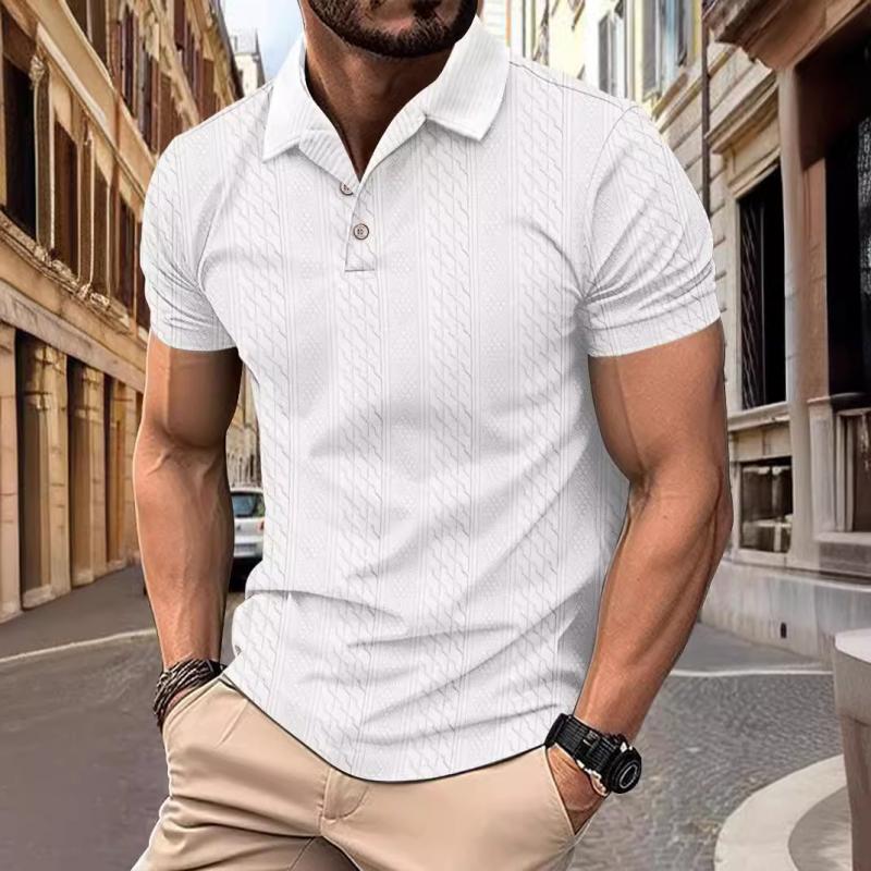 Relaxed Fit Jacquard Textured Polo Shirt
