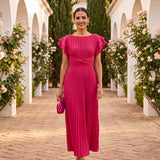 Seraphina | Elegante Vestido Maxi Plissado com Cintura Laçada