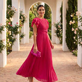 Seraphina | Elegante Vestido Maxi Plissado com Cintura Laçada