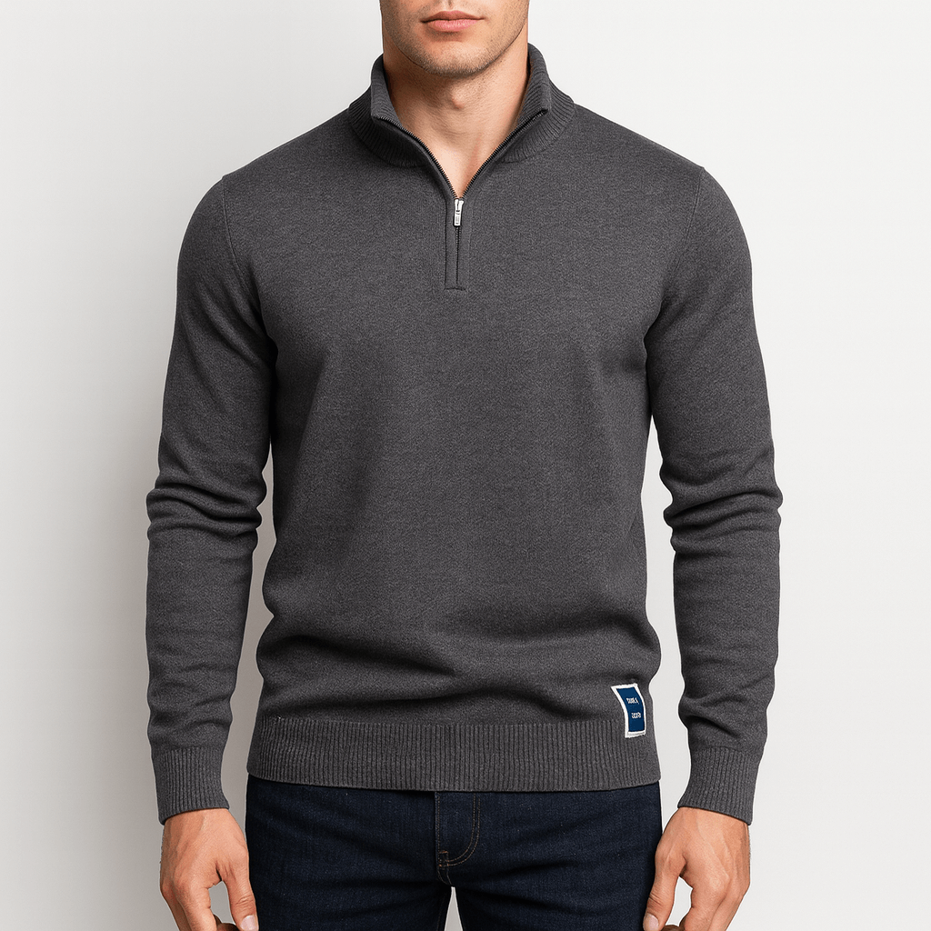 Sweter z Zippem - Slim Fit