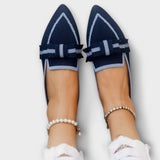 Dalva - Sapatos Femininos Rasos com Detalhe de Nó