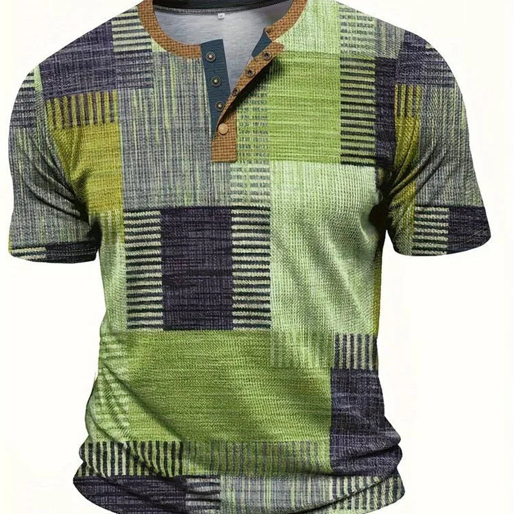 Rodrigo | Camisa de Manga Curta em Estilo Patchwork