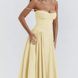 Sigrid | Midi Length Sleeveless Bustier Dress
