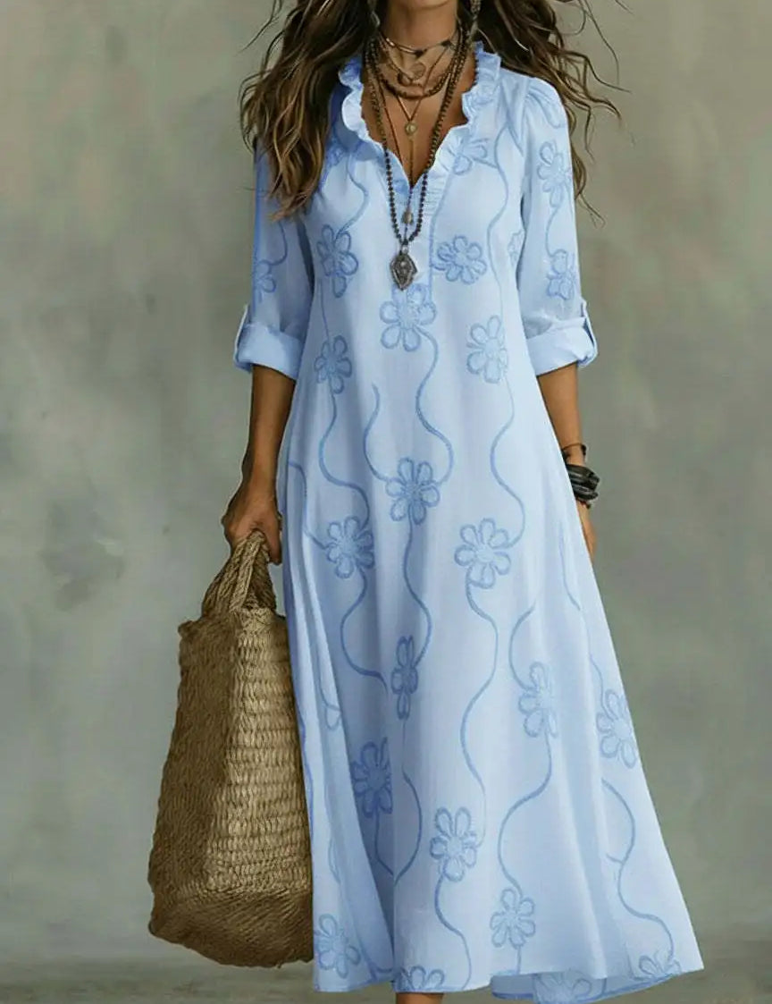 Sienna - Vestido Longo de Verão com Estampa Floral