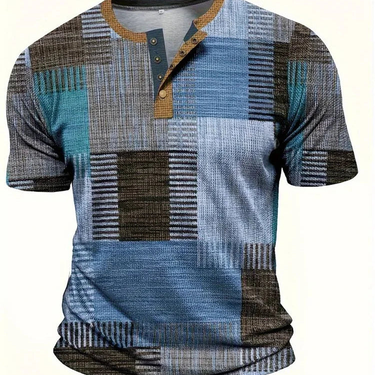Rodrigo | Camisa de Manga Curta em Estilo Patchwork