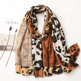 Cachecol Casual com Estampa de Leopardo