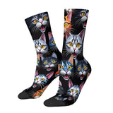 Meias Casuais com Estampa de Gato