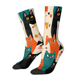 Meias Casuais com Estampa de Gato