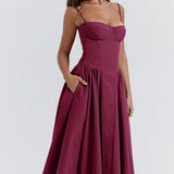 Sigrid | Midi Length Sleeveless Bustier Dress
