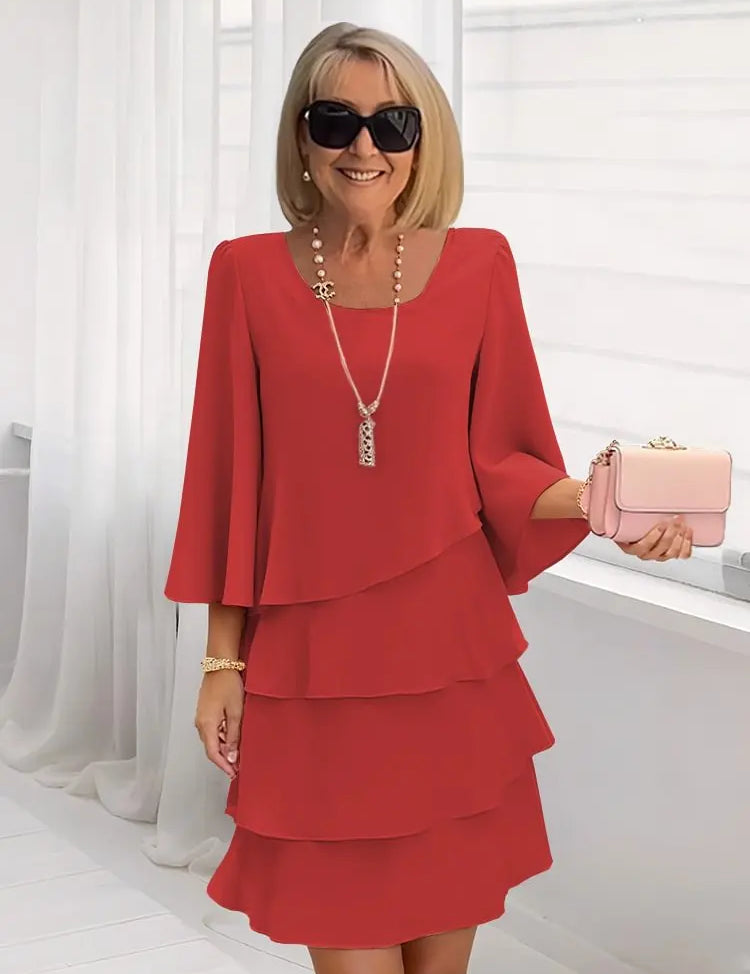 Catherine | Vestido Sofisticado com Babados
