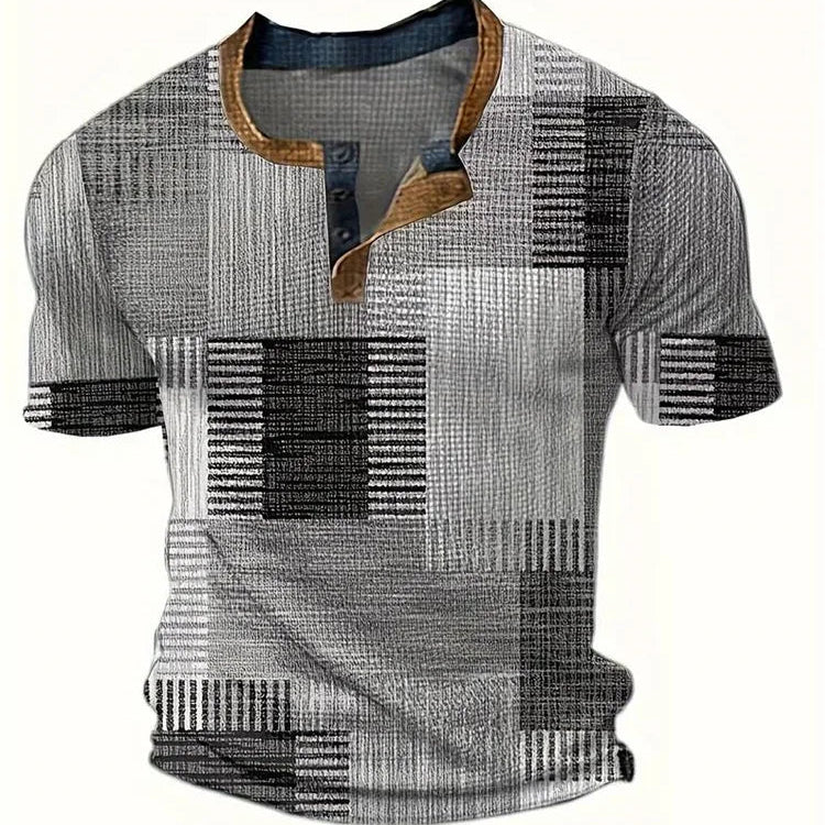 Rodrigo | Camisa de Manga Curta em Estilo Patchwork