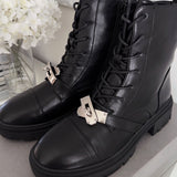 Botins Hermi em Preto e Prata