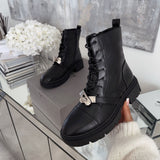 Botins Hermi em Preto e Prata
