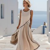 Noëlle | Vestido maxi drapeado sem mangas