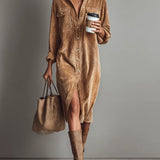 Estelle | Midi Dress in Corduroy Velvet