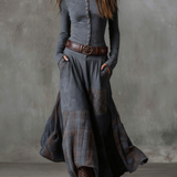 Élise | Vestido Maxi de Suédine com Cinto