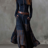 Élise | Vestido Maxi de Suédine com Cinto