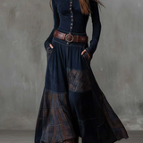 Élise | Vestido Maxi de Suédine com Cinto