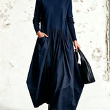 Monique | Vestido Longo Oversize com Gola Alta