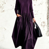 Monique | Vestido Longo Oversize com Gola Alta