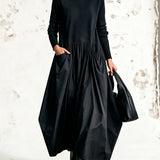 Monique | Vestido Longo Oversize com Gola Alta