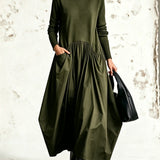 Monique | Vestido Longo Oversize com Gola Alta