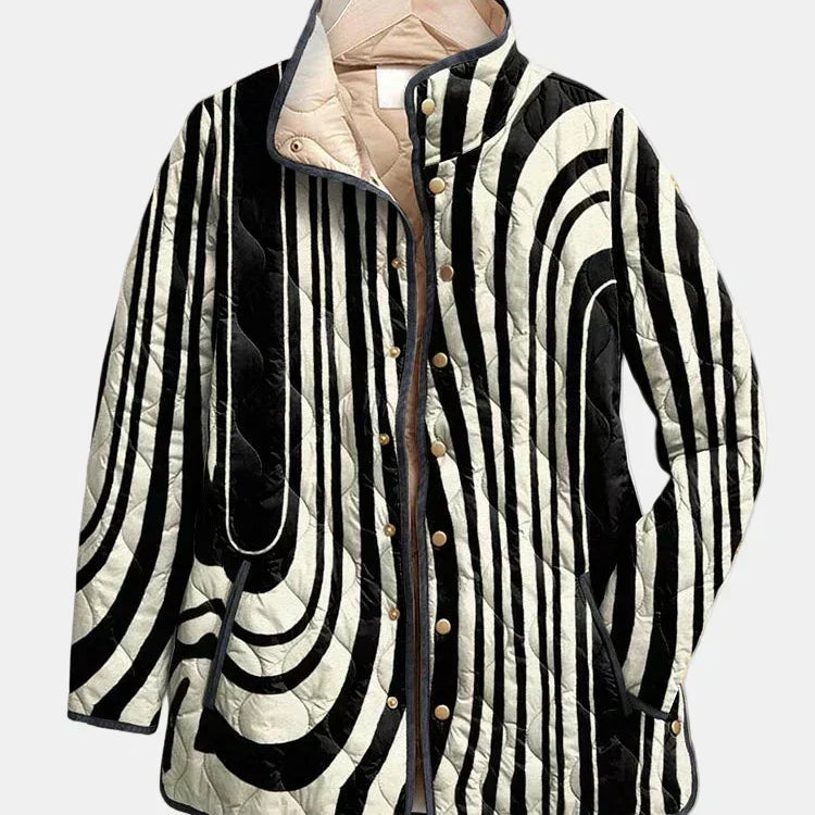 DELACROIX | Sylvie Zebra Graphic Quilted Jacket