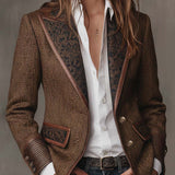 Gisèle | Blazer com Painéis de Chevron Estampados
