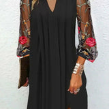 Camille | Vestido Elegante com Mangas Floridas