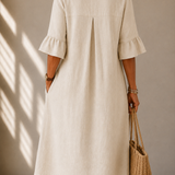 DELACROIX | Vestido Charlotte con Botones y Pliegues