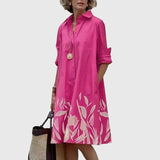 Vestido Mulher Camisero Com Bolsos – Estilo Casual Elegante